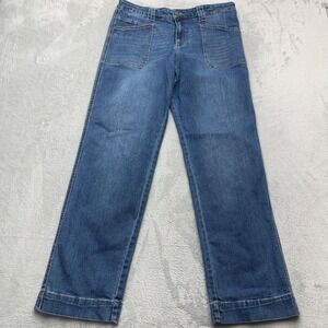 OAT New York Wide Leg Jeans Womens 12x31 Blue Denim Cotton Stretch Medium Wash